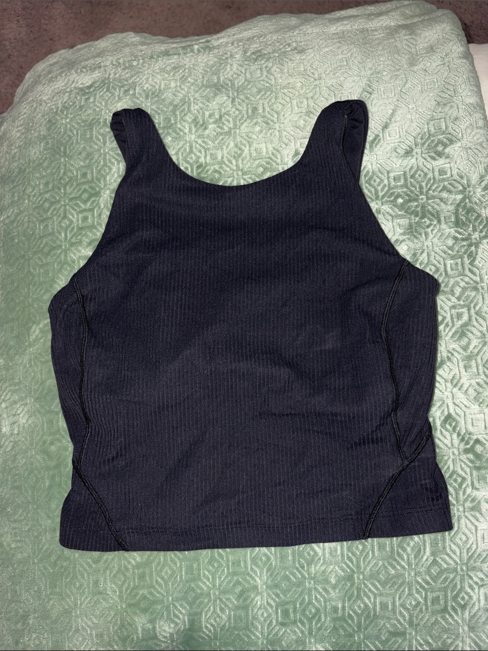 lululemon athletica Black Ribbed Scoop Tank